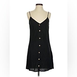 H&M Black Button-Down Slip Dress